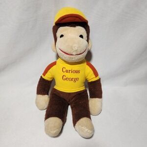 Vintage Knickerbocker Curious George Plush Monkey Yellow Shirt Hat 18"